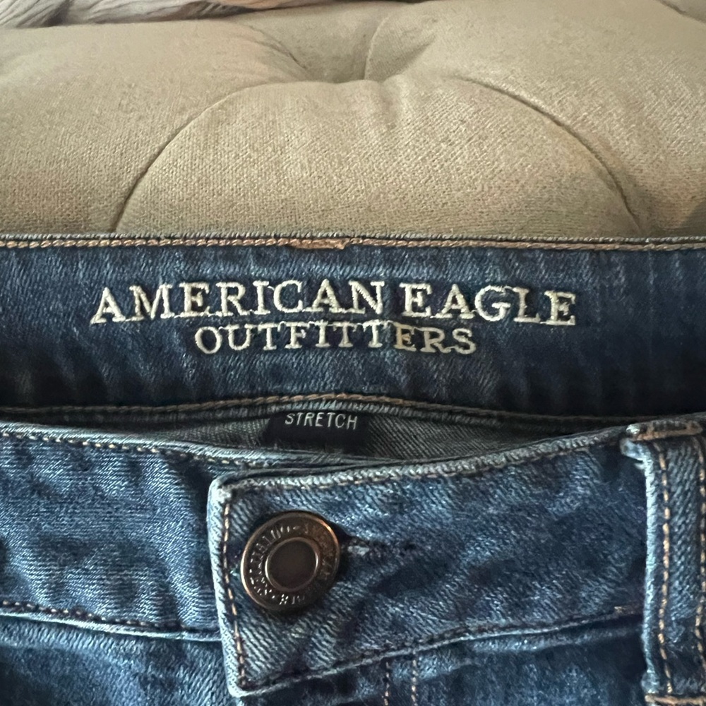 American Eagle Outfitters Women’s Dark Blue Slim Stretch Jean Shorts